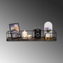 Hanah Home Syringa Estantería de Pared Industrial Negro y Nogal Oscuro